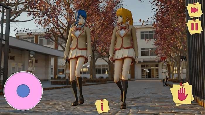 高中动漫女孩3D图2