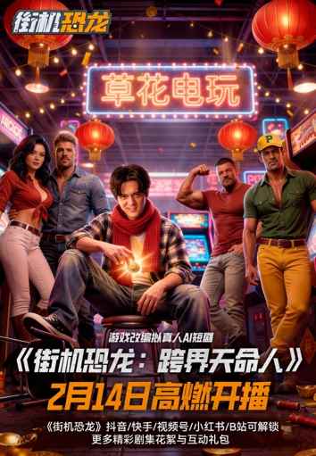 《街机恐龙》游戏改编拟真人AI短剧2月14日上线！热血经典，AI“重生”