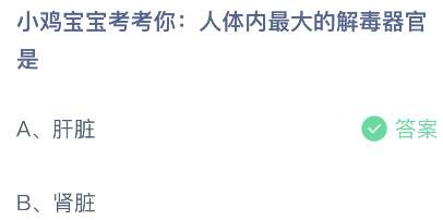 小鸡宝宝考考你：人体内最大的解毒器官是？